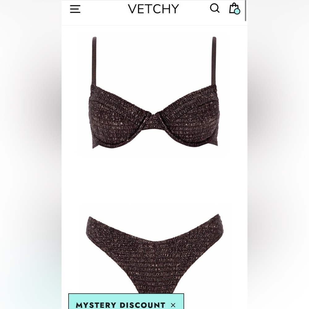 VETCHY CABO SILVER BIKINI SET med top large bottom